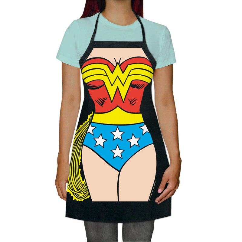 ICUP DC Comics - Wonder Woman Be The Character Adult Size 100% Cotton Adjustable Black Apron - Image 1